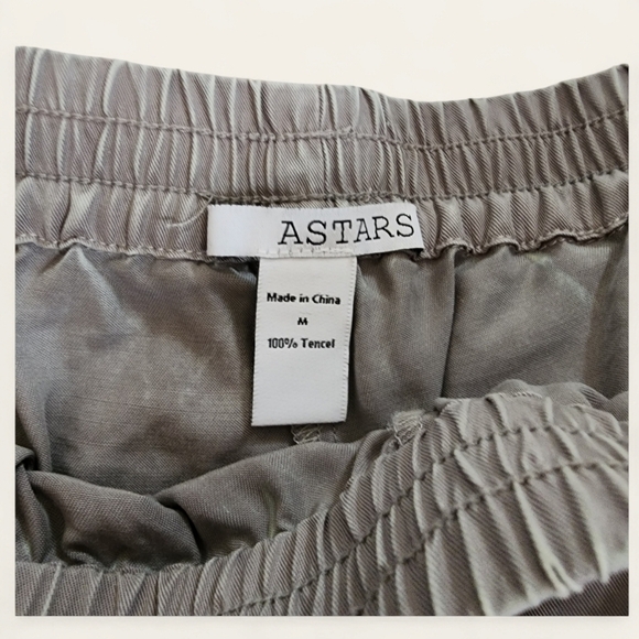 ASTARS‎ Women's Cargo Pants Tencel Elastic Waist Gray Size M - Picture 3 of 4